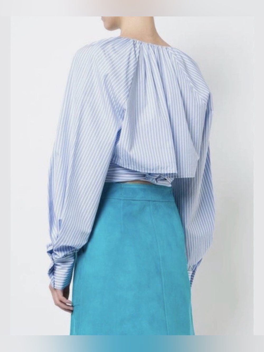 Diane von Furstenberg (DVF) Wrap Crop Blouse - Picture 3 of 9